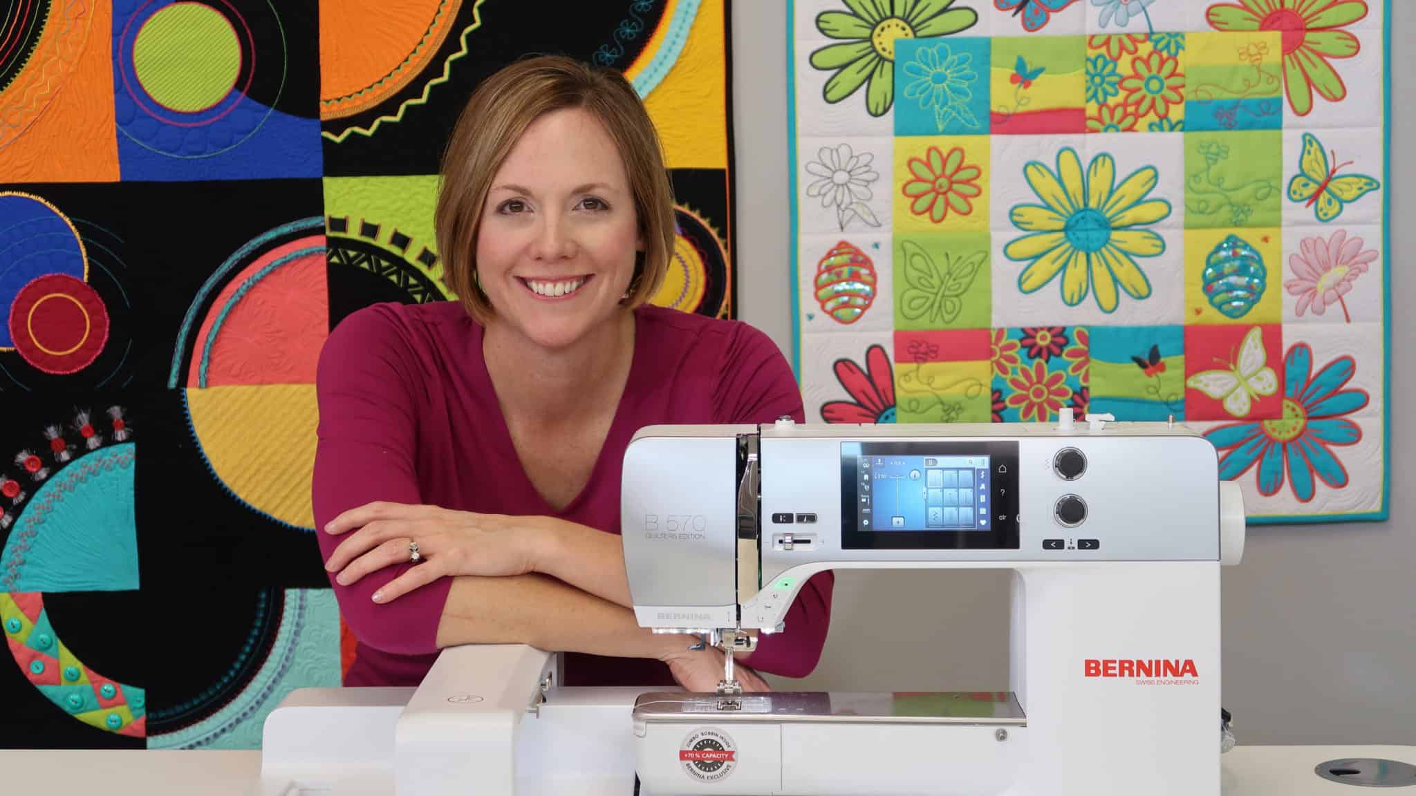 BERNINA Long Arm with Qmatic Software Quilting a Whole Cloth Quilt